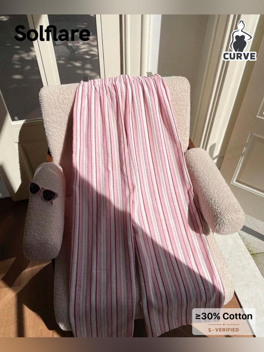 Pink striped vacation pants